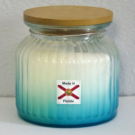 Florida label on candle